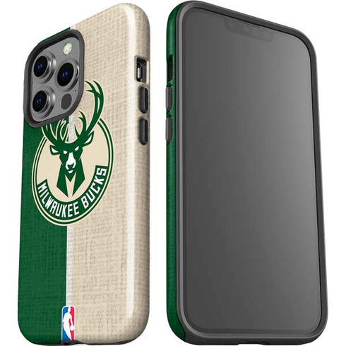 NBA Milwaukee Bucks Split Canvas iPhone 15 Pro Impact Case